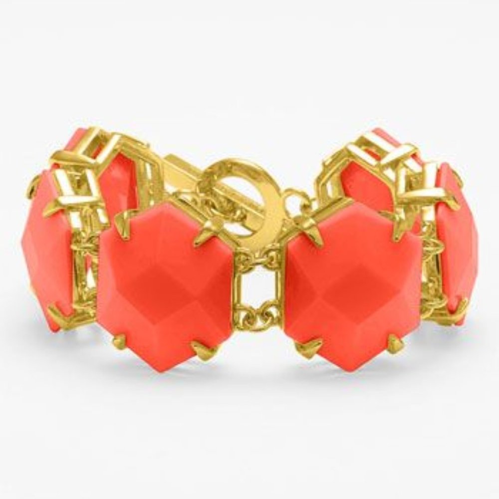 Vince Camuto 'Bright Gems' Faceted Resin Toggle Bracelet Orange Gold Nordstrom